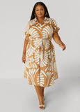 Swirl Print Midaxi Shirtdress