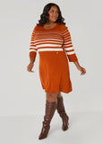 Striped A Line Sweater Dress