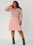 Striped A Line Sweater Dress
