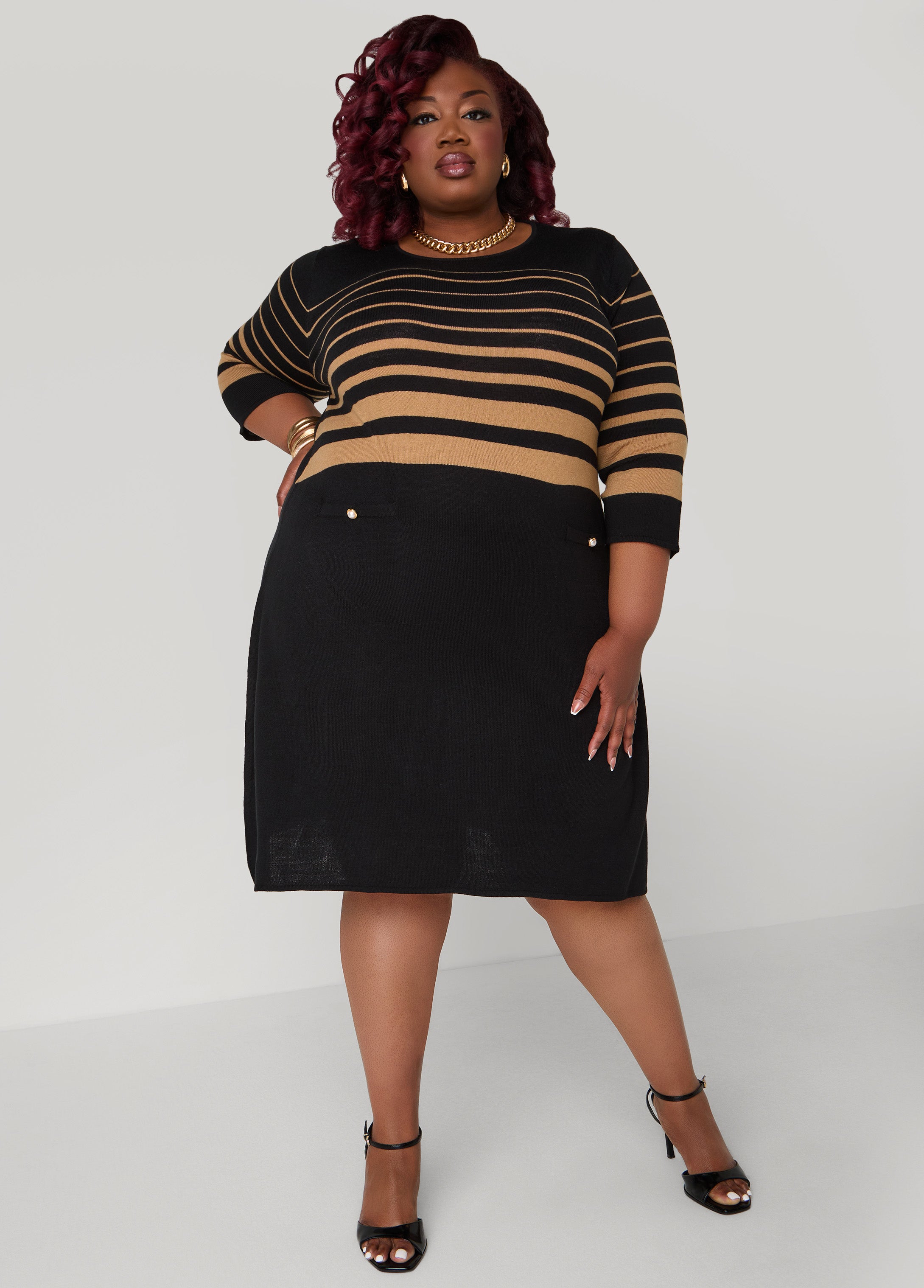 plus size black sweater dress The Romee In Made with soft LA Negra Sweater Dress