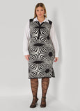 V Neck Intarsia Sweater Dress