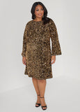 Plus Size Sequined Velvet Sheath Dress