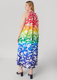 Ombre Floral Print Maxi Dress