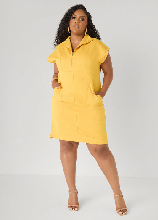 Quilted Zip Front Sneaker Dress
