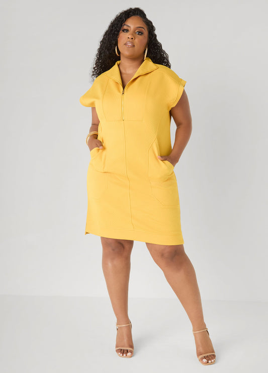 Quilted Zip Front Sneaker Dress