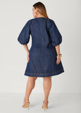 Balloon Sleeve Denim Dress