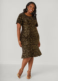 Sequin Velvet Flounced Dress