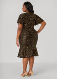 Sequin Velvet Flounced Dress
