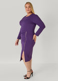 Zip Detailed Midi Dress