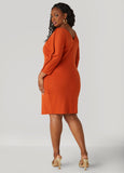 Ruched V Neck Dress