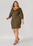 Ruched V Neck Dress