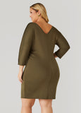 Ruched V Neck Dress