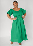 Bubble Sleeved Maxi Dress