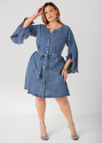 Striped Denim Shirtdress