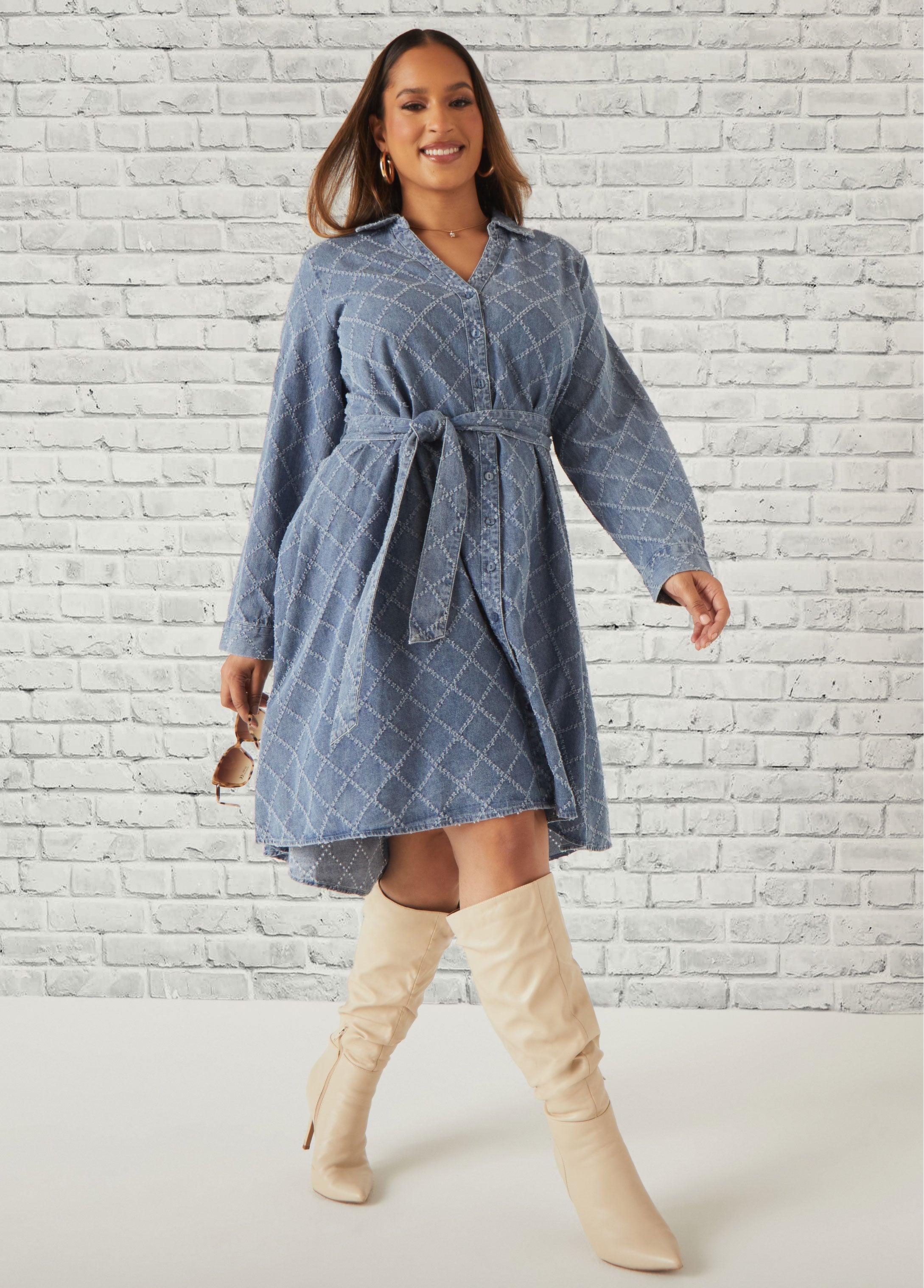 Ashley Stewart 4x Denim Dress Wide Leg Denim Jumpsuits Plus Size