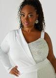 Asymmetric Sequined Blazer Dress