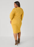 Ribbed Lace Up Sweater Dress