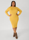 Ribbed Lace Up Sweater Dress