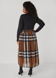 Ribbed And Plaid Maxi Dress