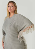 Fringed Maxi Sweater Dress