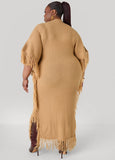 Fringed Maxi Sweater Dress