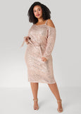 Cold Shoulder Sequined Dress