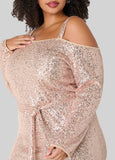 Cold Shoulder Sequined Dress