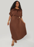 Embellished Gathered Maxi Dress