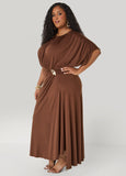 Embellished Gathered Maxi Dress