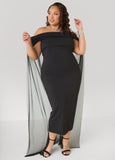 Off The Shoulder Cape Dress