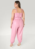 Faux Leather Joggers Jumpsuit