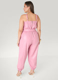 Faux Leather Joggers Jumpsuit
