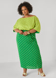 Dotted Two Tone Maxi Dress