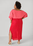 Dotted Two Tone Maxi Dress