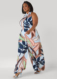 Tall Floral Print Wide Leg Jumpsuit