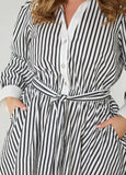 Striped A Line Shirtdress