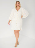 Plus Size Tinsel Boucle Sheath Dress
