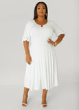 Plus Size U Ring Seamed Midi Dress