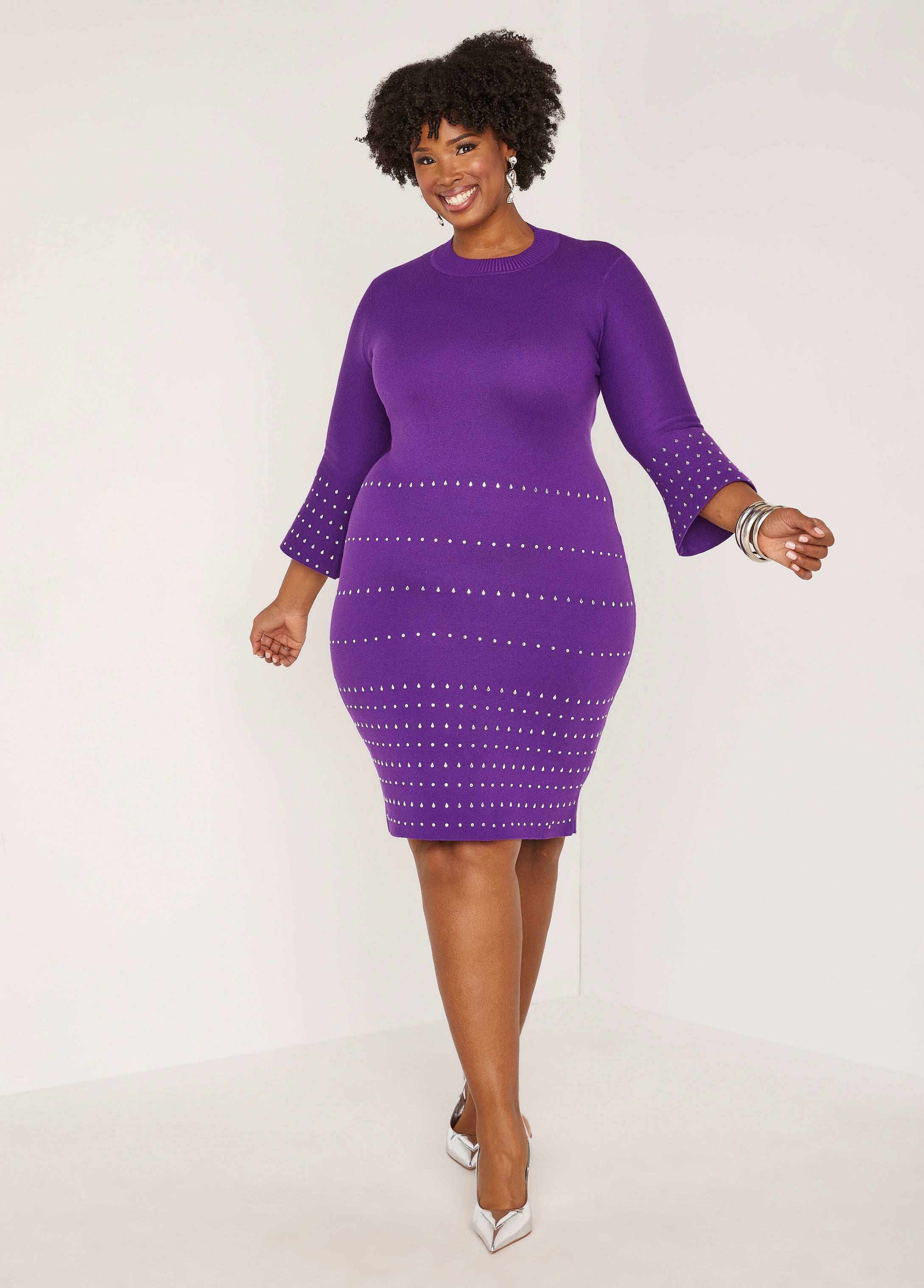 Subtle Green Highlights Fitted Knit Dress Subtle Green Highlights Fitted Knit Dress