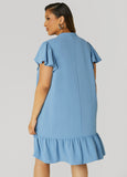 Flounced Pleated Dress
