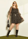 Flounced Polka Dot Dress