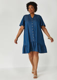 Plus Size shirtdress plus size denim dress plus size casual jean dress