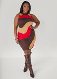 Plus Size Colorblock Sweater Dress
