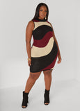 Swirl Intarsia Sweater Dress