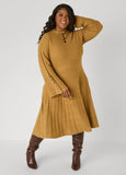 Embellished Ribbed A Line Dress