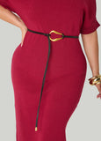 Belted Sweater Maxi Dress