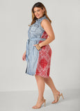 Bandana And Chambray Shirtdress