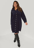 Frayed Corduroy Shirtdress