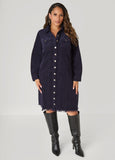 Frayed Corduroy Shirtdress