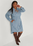 Houndstooth Denim Shirtdress